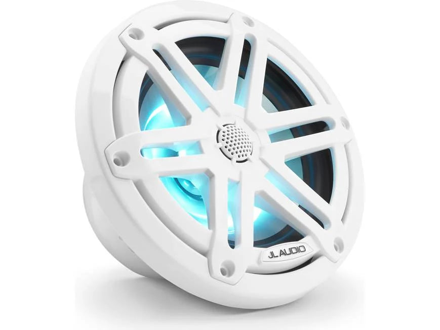 JL Audio M3 Series 6.5" Marine Coaxial Speakers w/Gloss White Sport Grilles w/RGB LED Lighting - M3-650X-S-Gw-i