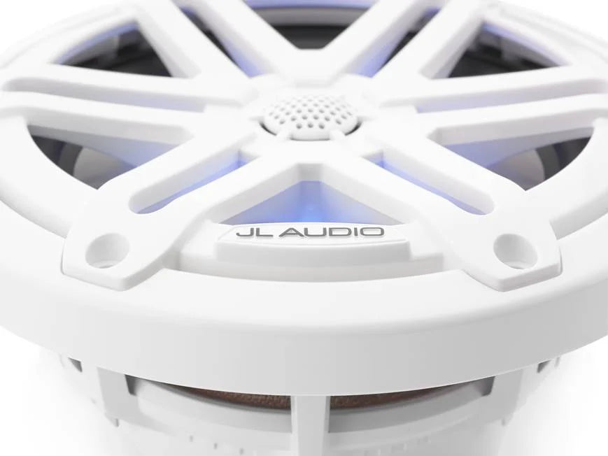 JL Audio M3 Series 6.5" Marine Coaxial Speakers w/Gloss White Sport Grilles w/RGB LED Lighting - M3-650X-S-Gw-i