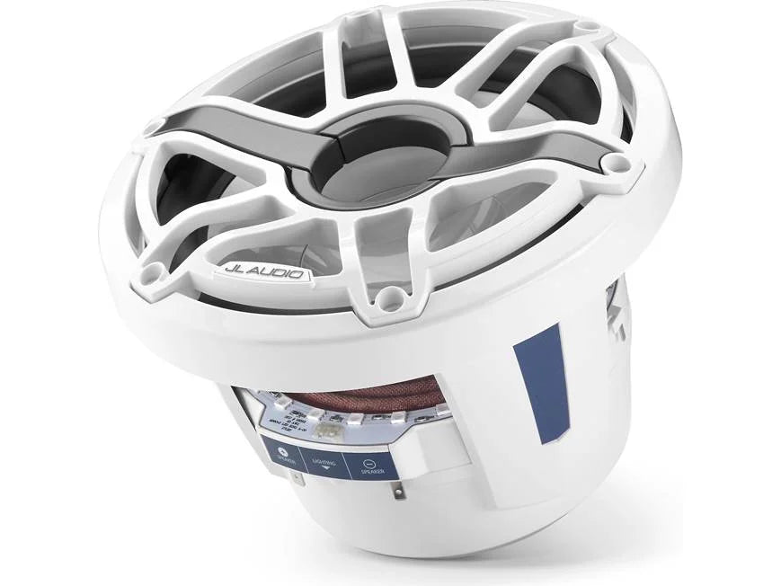 Subwoofer marino JL Audio M6 de 8" con rejilla deportiva color blanco brillante e iluminación LED Transflective™ - M6-8IB-S-GwGw-i-4