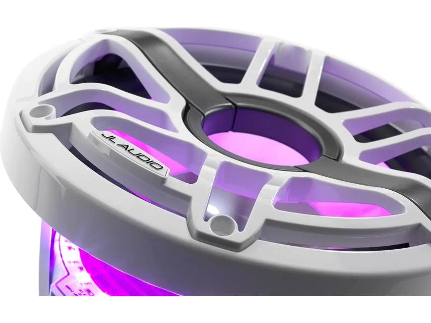 Subwoofer marino JL Audio M6 de 8" con rejilla deportiva color blanco brillante e iluminación LED Transflective™ - M6-8IB-S-GwGw-i-4