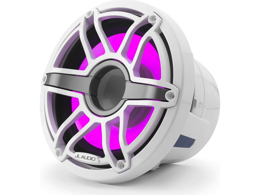Subwoofer marino JL Audio M6 de 8" con rejilla deportiva color blanco brillante e iluminación LED Transflective™ - M6-8IB-S-GwGw-i-4