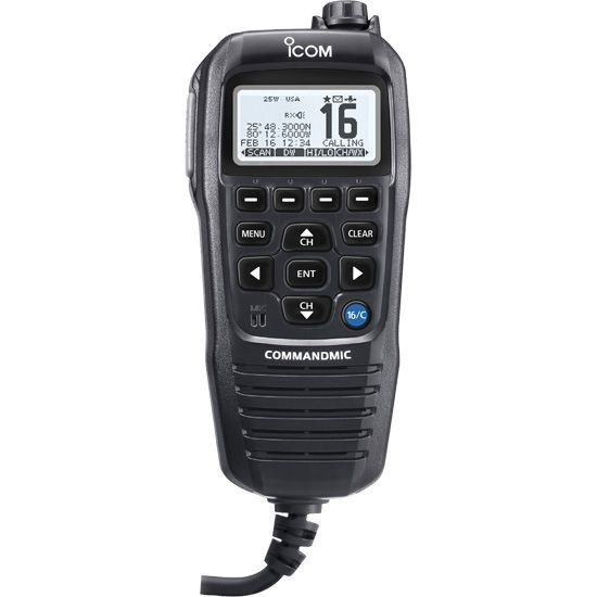 Icom HM195 CommandMic™ IV with White BlackLit LCD - Black