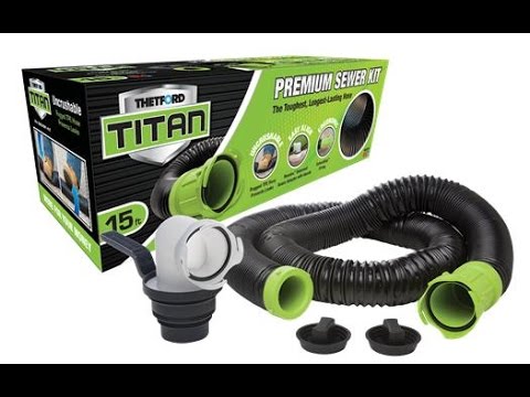 Kit de manguera de alcantarillado Thetford Titan Premium de 20 pies con conexión de bayoneta universal y adaptador de alcantarillado 5 en 1 con mango