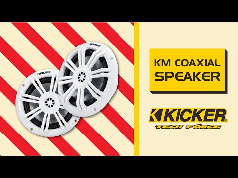 Altavoces coaxiales marinos KICKER KM65 de 6.5" con tweeters de 3/4" - 4 ohmios, carbón y blanco