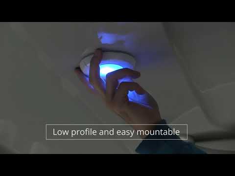 Luz de cúpula LED Lumitec Aurora - Acabado blanco - Atenuación blanca/azul